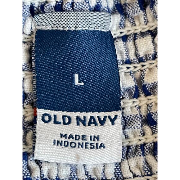 Old Navy Blue Gingham Smocked Tiered Maxi Dress Women’s Large Cottagecore - Picture 4 of 11